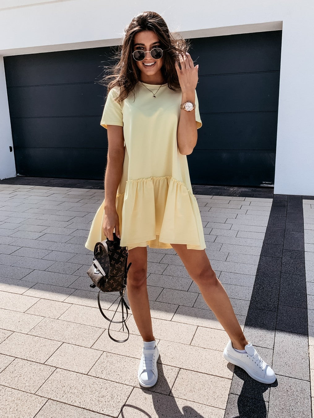 Robe d'Été Décontractée – Col Rond et Volants