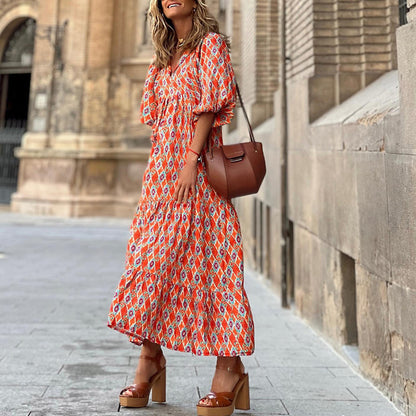 Robe longue bohème imprimée