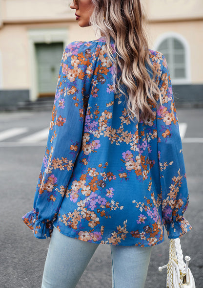 Blouse femme en chiffon florale
