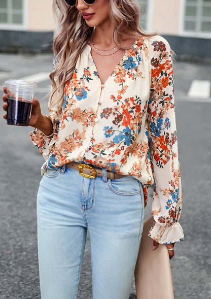 Blouse femme en chiffon florale