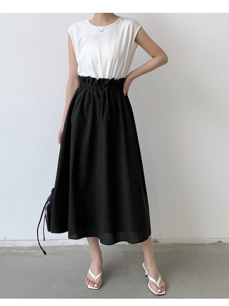 Robe Femme Automne en Coton à Empiècements