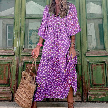 Robe longue bohème imprimée