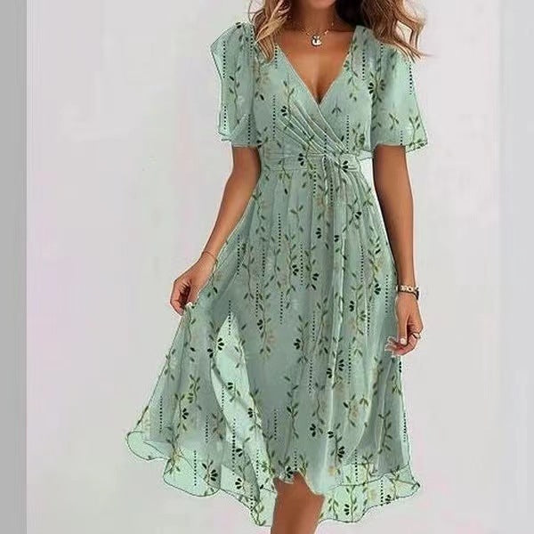 Robe élégante en mousseline imprimée