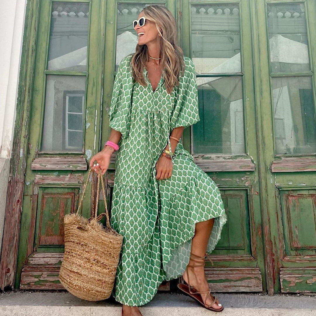 Robe longue bohème imprimée