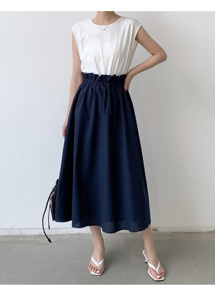 Robe Femme Automne en Coton à Empiècements