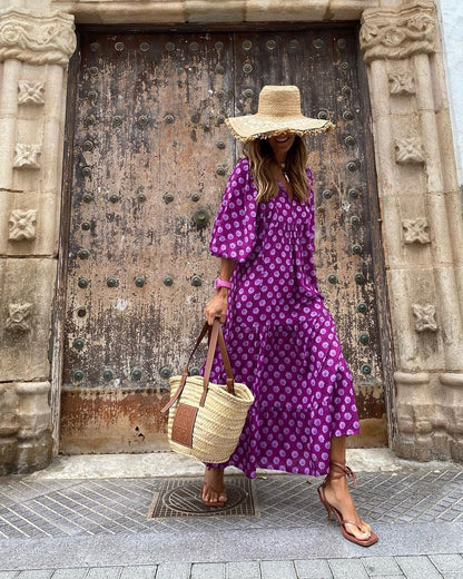 Robe longue bohème imprimée