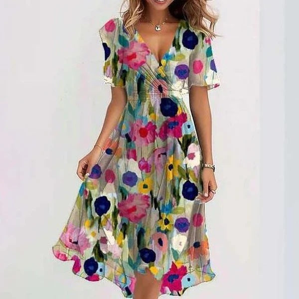 Robe élégante en mousseline imprimée