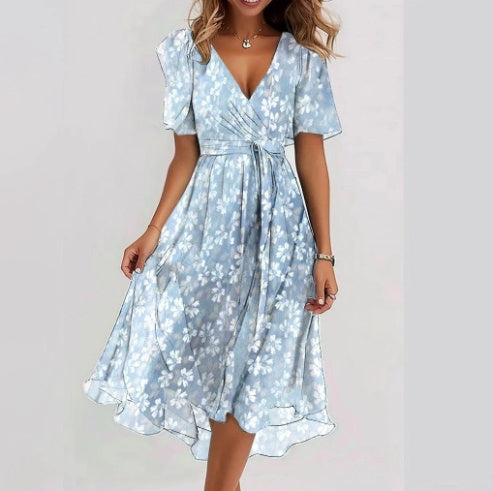 Robe élégante en mousseline imprimée
