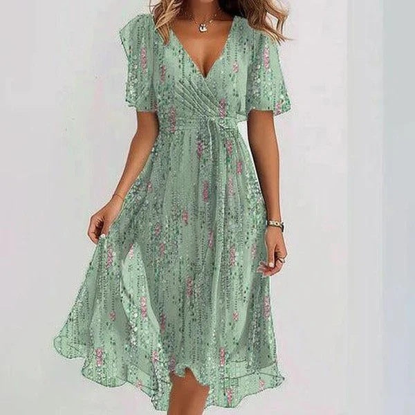 Robe élégante en mousseline imprimée