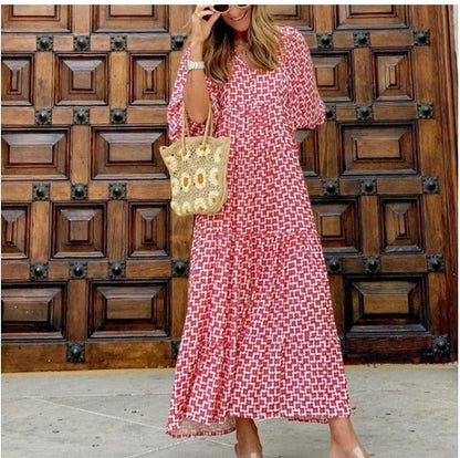 Robe longue bohème imprimée