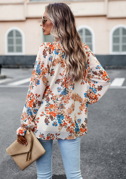 Blouse femme en chiffon florale
