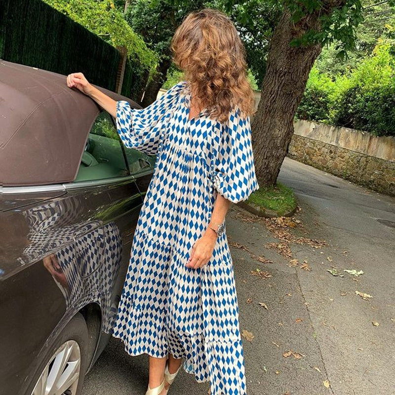 Robe longue bohème imprimée