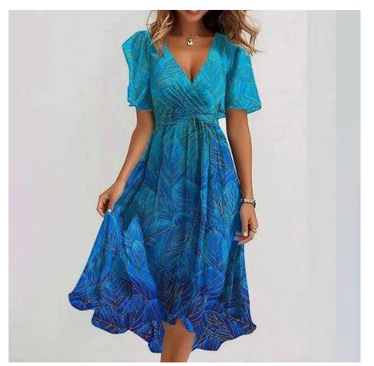 Robe élégante en mousseline imprimée